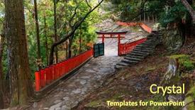  Presentation with japanese - Audience pleasing presentation theme consisting of forest near the kamikura temple backdrop and a tawny brown colored foreground