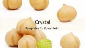  Presentation with nuts - Presentation featuring forest nuts hazelnuts isolated background and a lemonade colored foreground