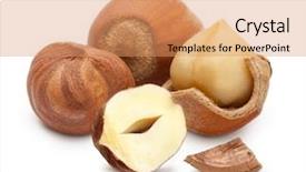  Presentation with nuts - Presentation design enhanced with forest nuts hazelnuts isolated background and a coral colored foreground