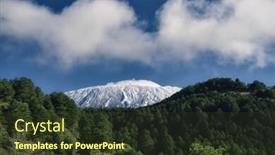  Presentation with pine trees - Colorful PPT theme enhanced with forest-of-pine-trees backdrop and a tawny brown colored foreground