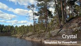  Presentation with norway - Presentation theme featuring forest on a summer day background and a tawny brown colored foreground