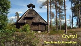  Presentation with norway - Presentation with forest on a summer day background and a tawny brown colored foreground