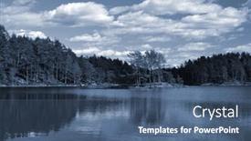  Presentation with norway - PPT theme featuring forest-on-a-summer-day background and a ocean colored foreground