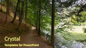  Presentation with career path for industrial automation - Presentation theme consisting of forest path along berglsteiner see background and a tawny brown colored foreground