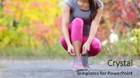  Presentation with fall season - Cool new slides with forest path in autumn fall backdrop and a light blue colored foreground