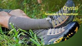  Presentation with challenge - Slides consisting of forest path with technical background and a tawny brown colored foreground