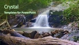  Presentation with forest stream - Audience pleasing PPT theme consisting of forest photography background beautiful waterfall backdrop and a tawny brown colored foreground