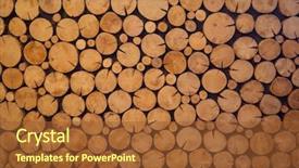  Presentation with yellow wood - Slide set having forest restaurant - logs of trees pile background and a red colored foreground