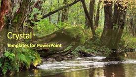  Presentation with enchanted forest - Colorful PPT theme enhanced with forest river backdrop and a tawny brown colored foreground