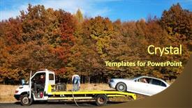  Presentation with towing - Slides with forest service - auto towing background and a tawny brown colored foreground