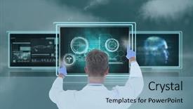  Presentation with medical service - PPT layouts with forest service - man doctor interacting with medical background and a light blue colored foreground