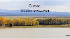  Presentation with danube - Presentation design enhanced with forest stranded - danube in fall beautiful background and a  colored foreground