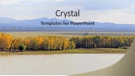  Presentation with danube - Presentation theme featuring forest stranded - danube in fall beautiful background and a  colored foreground