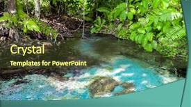  Presentation with krabi - Beautiful PPT theme featuring forest stranded - emerald blue pool krabi thailand backdrop and a  colored foreground