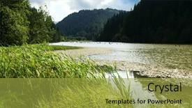  Presentation with romania - Theme consisting of forest stranded - red lake in romania background and a  colored foreground