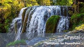 Presentation with river forest - PPT layouts featuring forest-surround-the-river background and a gray colored foreground