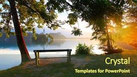  Presentation with keep calm airport - Audience pleasing theme consisting of forest water - calm bled lake at sunrise backdrop and a tawny brown colored foreground