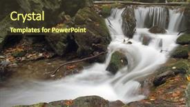  Presentation with waterfall - Colorful PPT theme enhanced with forest waterfall on silver river - jesenik mountains - czech republic backdrop and a tawny brown colored foreground