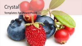  Presentation with fresh strawberry glass of berry - Amazing slides having forest wild berry cowberry strawberry backdrop and a coral colored foreground