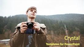  Presentation with mountains - Amazing PPT theme having forest wildlife - image of attractive young man backdrop and a tawny brown colored foreground