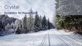  Presentation with forest winter - Slide deck enhanced with forest-winter-way background and a sky blue colored foreground