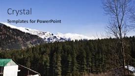  Presentation with himachal pradesh - PPT layouts featuring forest-with-snow-covered-mountains background and a light blue colored foreground