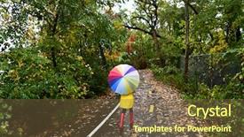  Presentation with rain fall - Amazing slides having forest with umbrella in rain backdrop and a tawny brown colored foreground