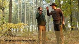  Presentation with intern - PPT layouts enhanced with forester-and-intern-together background and a gold colored foreground