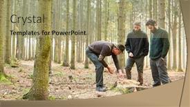  Presentation with interns - Theme with forester-and-interns-checking-wood background and a mint green colored foreground