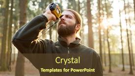  Presentation with height - Audience pleasing presentation theme consisting of forester-determines-the-tree-height backdrop and a tawny brown colored foreground