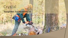  Presentation with gear - Beautiful slide deck featuring saws log with a chainsaw backdrop and a lemonade colored foreground