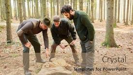  Presentation with training - Beautiful PPT theme featuring forester-in-training-analyze-tree backdrop and a coral colored foreground
