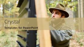  Presentation with pest control - PPT layouts enhanced with forester on a bark beetle background and a coral colored foreground