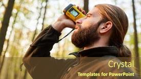  Presentation with finder - Slide set with forester or forester controls tree growth with a range finder background and a tawny brown colored foreground