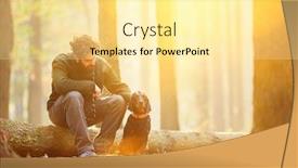  Presentation with forest - Colorful PPT layouts enhanced with forester-sits-in-the-sunny backdrop and a blonde colored foreground