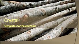  Presentation with forestry - Presentation theme with forestry work in pyrenees france background and a  colored foreground