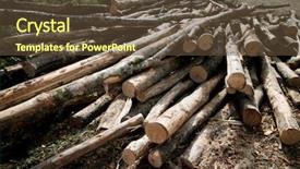  Presentation with forestry - Presentation design having forestry work in pyrenees france background and a tawny brown colored foreground
