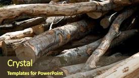  Presentation with forestry - Slide deck with forestry work in pyrenees france background and a tawny brown colored foreground