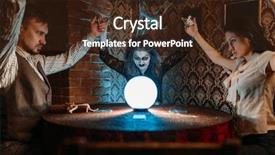  Presentation with spirits - Colorful slide deck enhanced with foreteller calls the spirits witchcraft backdrop and a wine colored foreground