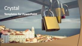  Presentation with love - Cool new theme with forever - group of love padlocks attached backdrop and a gray colored foreground