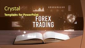  Presentation with forex trading - Audience pleasing theme consisting of forex-trading-inscription-coming-out backdrop and a tawny brown colored foreground