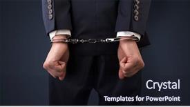  Presentation with hand handcuffs - Audience pleasing presentation consisting of forfit - close now arrested men hand backdrop and a  colored foreground