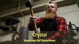  Presentation with beard - Beautiful PPT theme featuring forge - blacksmith with beard holding big backdrop and a tawny brown colored foreground