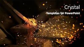  Presentation with hardening - Amazing slide deck having forge-fire-in-furnace-blacksmith backdrop and a black colored foreground