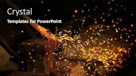  Presentation with hardening - Presentation enhanced with forge-fire-in-furnace-blacksmith background and a black colored foreground