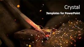  Presentation with furnace - Presentation theme having forge-fire-in-furnace-blacksmith background and a black colored foreground