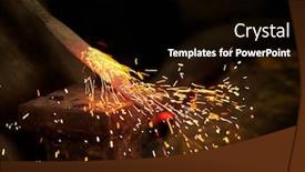  Presentation with hardening - Cool new PPT theme with forge-fire-in-furnace-blacksmith backdrop and a black colored foreground