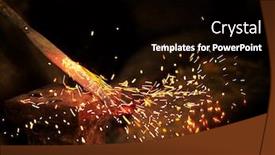  Presentation with hardening - Amazing PPT layouts having forge-fire-in-furnace-blacksmith backdrop and a black colored foreground