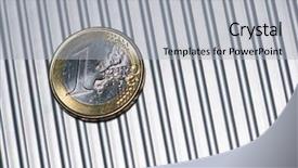 Presentation with euro - Cool new theme with forgery - euro coin on a metal backdrop and a light gray colored foreground