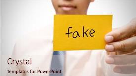  Presentation with yellow - PPT theme enhanced with forgery - fake word on yellow card background and a lemonade colored foreground